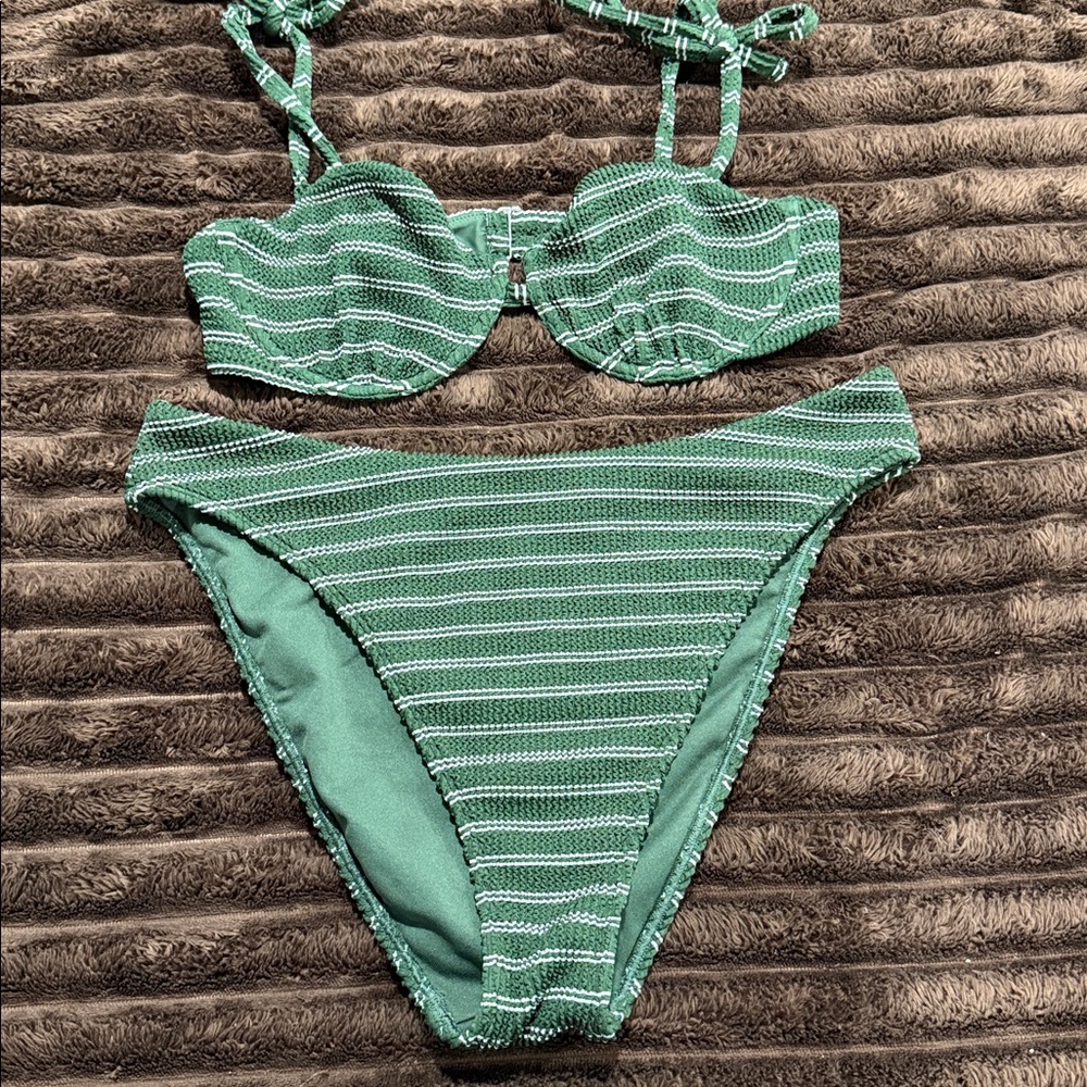 Abercrombie & Fitch Olive Green Swim Set